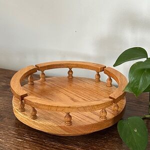 Wooden Display Stand Lazy Susan Vintage